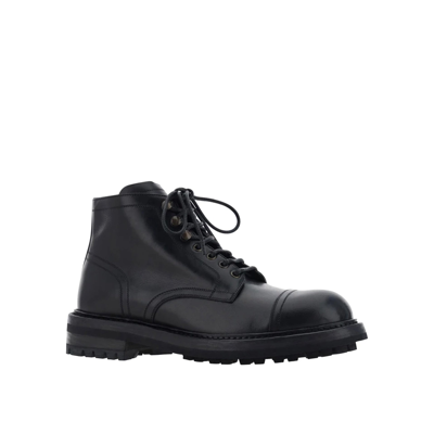 Shop Dolce & Gabbana Lace Up Leather Boots