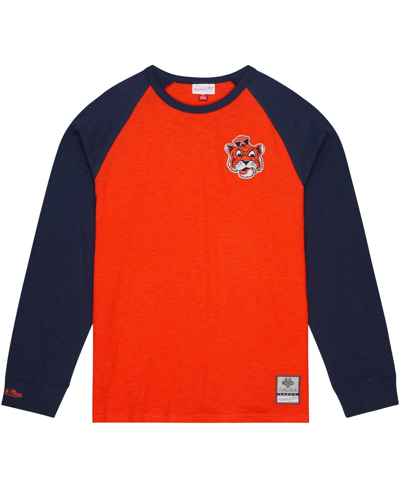 Mitchell & Ness Men's  Orange Auburn Tigers Legendary Slub Raglan Long Sleeve T-shirt In Orange