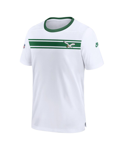 Nike Men's  White Distressed Philadelphia Eagles Sideline Coaches Alternate Performance T-shirt In White