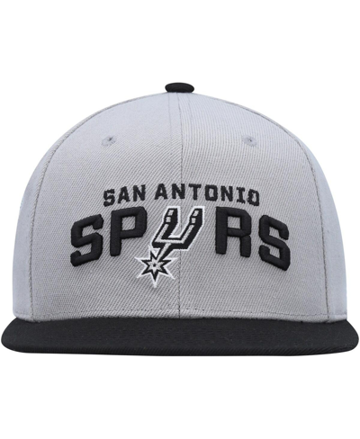 Mitchell & Ness Men's  Gray, Black San Antonio Spurs Side Core 2.0 Snapback Hat In Gray,black