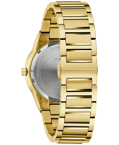 Bulova Mens Gold Tone Stainless Steel Bracelet Watch 97a183 In Gold-tone