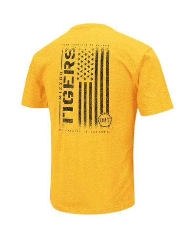 Colosseum Gold Missouri Tigers Oht Military Appreciation Flag 2.0 T-shirt In Gold