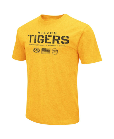 Colosseum Gold Missouri Tigers Oht Military Appreciation Flag 2.0 T-shirt In Gold