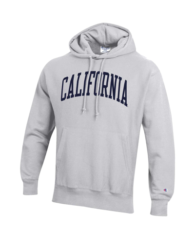 Shop Champion Men's  Heathered Gray Cal Bears Team Arch Reverse Weave Pullover Hoodie