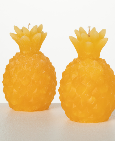 Shop Vance Kitira 5" Pineapple Candle, Set Of 2 In Yellow
