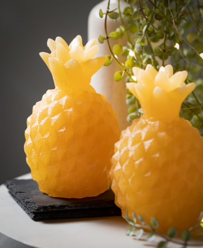 Shop Vance Kitira 5" Pineapple Candle, Set Of 2 In Yellow