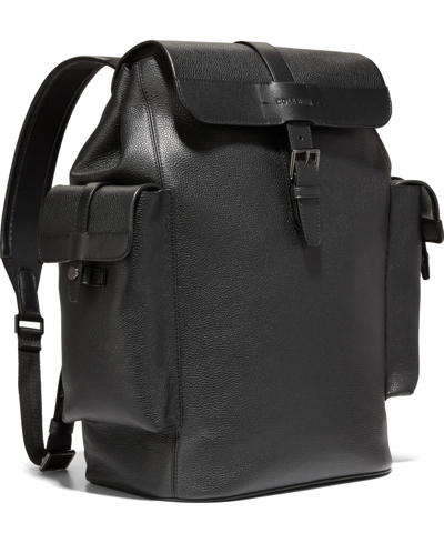Shop Cole Haan Triboro Large Leather Rucksack Bag In Black