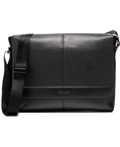 Shop Cole Haan Triboro Small Leather Messenger Bag In Black