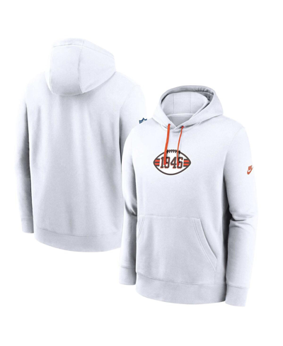 Shop Nike Men's  White Cleveland Browns 2023 Sideline Club Alternate Tri-blend Pullover Hoodie