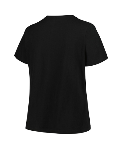 Profile Black Chicago Bulls Plus Size Arch Over Logo V-neck T-shirt In Black