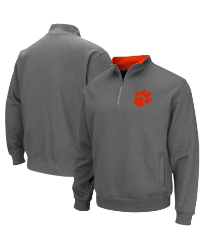 Colosseum Men's Charcoal Clemson Tigers Tortugas Logo Quarter-zip Pullover Jacket In Charcoal