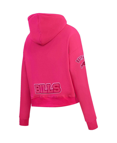 Shop Pro Standard Women's  Buffalo Bills Triple Pink Cropped Pullover Hoodie
