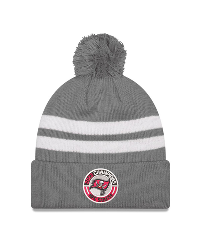 Shop New Era Men's  Gray Tampa Bay Buccaneers 2023 Nfc South Division Champions Cuffed Pom Knit Hat