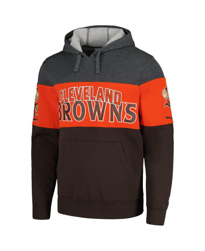 Shop Starter Men's  Brown, Orange Distressed Cleveland Browns Extreme Pullover Hoodie In Brown,orange