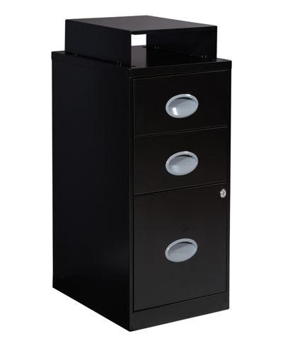 Shop Osp Home Furnishings Office Star 27.75" 3 Drawer Locking Metal File Cabinet In Black