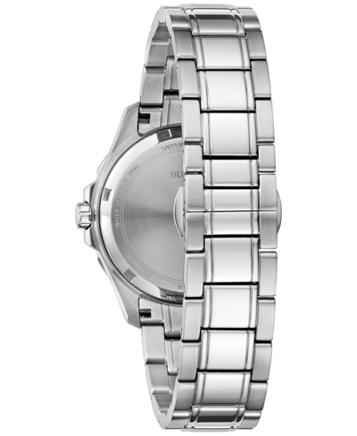 Shop Bulova Women's Marine Star Diamond Accent Stainless Steel Bracelet Watch 36mm In Silver-tone