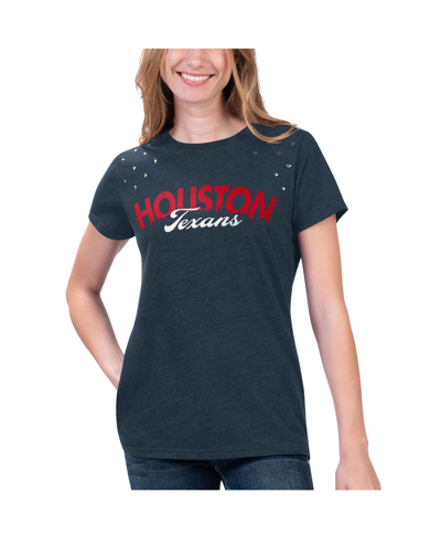 Shop G-iii 4her By Carl Banks Women's  Heathered Navy Houston Texans Main Game T-shirt