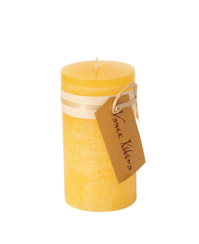 Shop Vance Kitira 6" Timber Pillar Candle In Pale Yellow