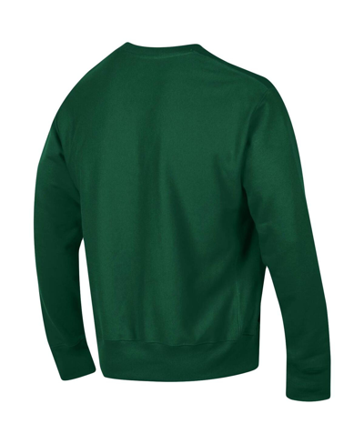 Shop Champion Men's  Green Miami Hurricanes Arch Reverse Weave Pullover Sweatshirt