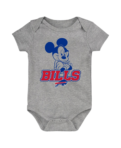 Shop Outerstuff Baby Boys And Girls Royal, Red, Gray Buffalo Bills Three-piece Disney Game Time Bodysuit Set In Royal,red