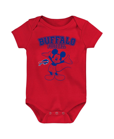 Shop Outerstuff Baby Boys And Girls Royal, Red, Gray Buffalo Bills Three-piece Disney Game Time Bodysuit Set In Royal,red