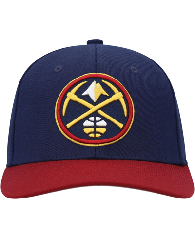 Mitchell & Ness Men's  Navy, Red Denver Nuggets Mvp Team Two-tone 2.0 Stretch-snapback Hat In Navy,red