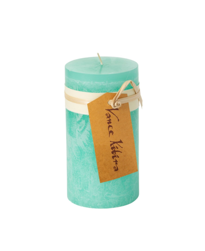 Shop Vance Kitira 6" Timber Pillar Candle In Turquoise