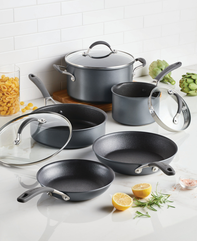 Shop Circulon A1 Series Scratchdefense Aluminum Nonstick 8 Piece Pots And Pans Cookware Set In Graphite