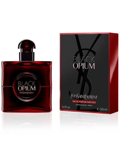 Shop Saint Laurent Black Opium Eau De Parfum Over Red, 1.6 Oz. In No Color