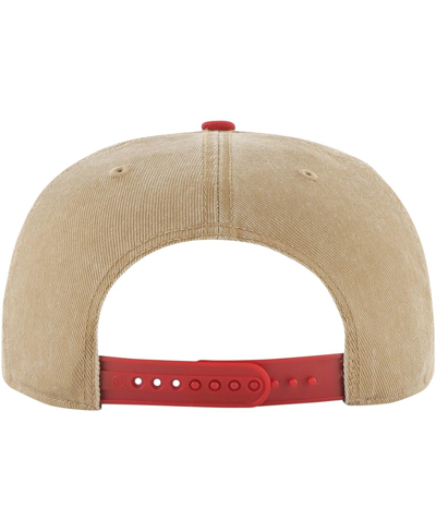 47 Brand Men's ' Khaki, Red Distressed Chicago Bulls Chilmark Captain Snapback Hat In Khaki,red