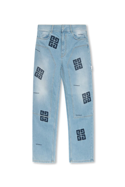 Shop Givenchy Blue Patched Jeans In New