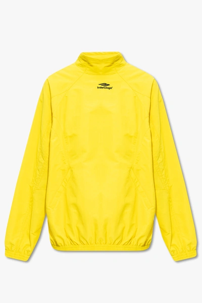 Shop Balenciaga Yellow Jacket With Logo In New