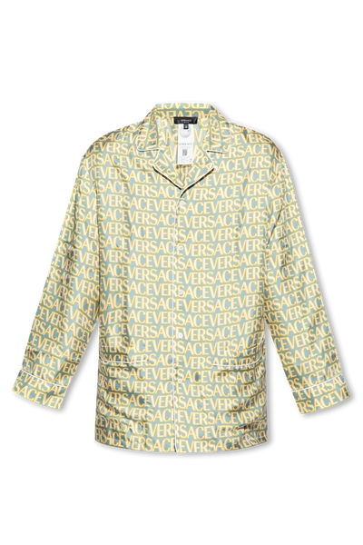 Shop Versace Blue ‘la Vacanza' Collection Pyjama Top In New