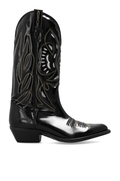 Shop Dsquared2 Black Leather Cowboy Boots In New