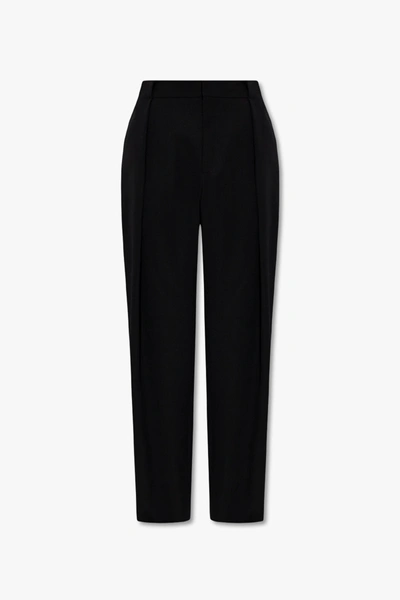 Shop Balmain Black Wool Trousers In New