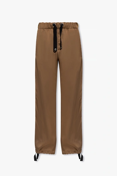 Shop Versace Brown Loose-fitting Trousers In New