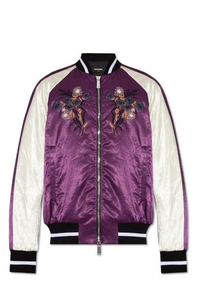 Shop Dsquared2 Purple Bomber Jacket In New