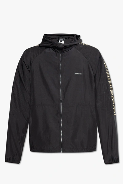Shop Versace Black Hooded Jacket In New