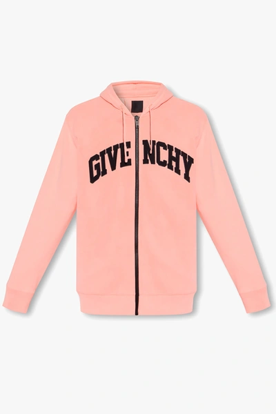 Shop Givenchy Pink Hoodie With Logo In New