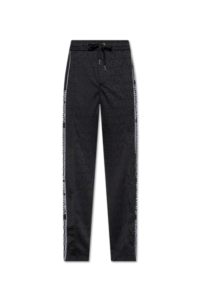 Shop Versace Black Sweatpants With Logo In New