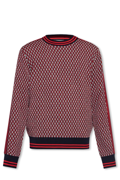 Shop Balmain Red Sweater With Monogram In New