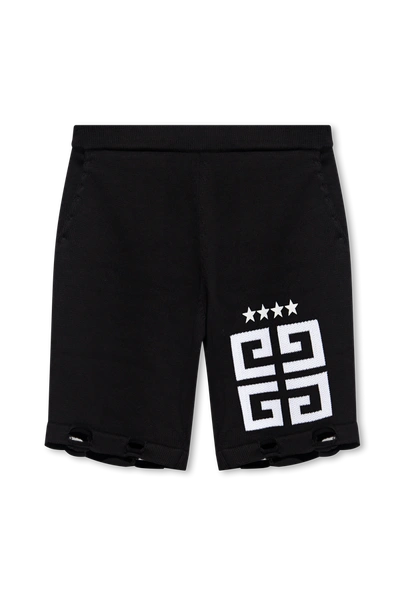 Shop Givenchy Black Shorts With Logo In New