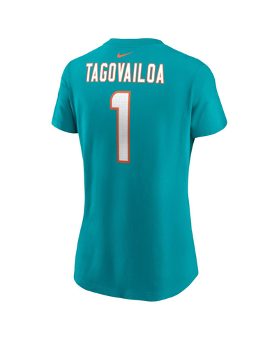 Nike Women's Tua Tagovailoa Aqua Miami Dolphins Name Number T-shirt In Aqua