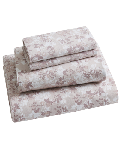 Shop Tahari Home Mora 100% Cotton Flannel 4-pc. Sheet Set, King In Blush
