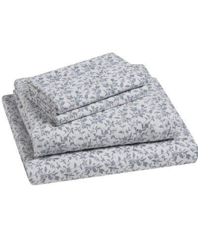 Shop Tahari Home Flora 100% Cotton Flannel 4-pc. Sheet Set, Full In Gray