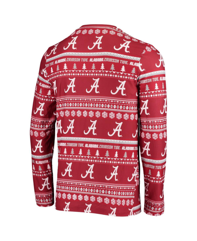 Shop Concepts Sport Men's  Crimson Alabama Crimson Tide Ugly Sweater Knit Long Sleeve Top And Pant Set