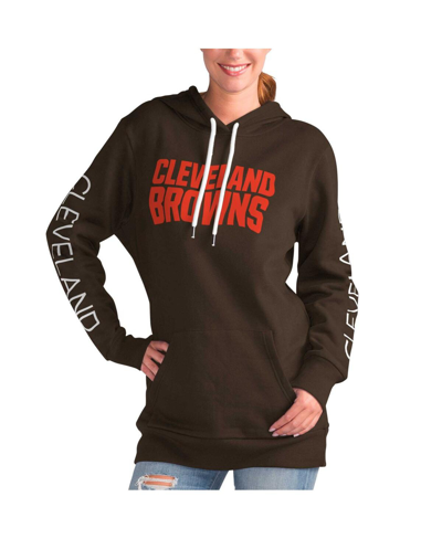G-iii 4her By Carl Banks Brown Cleveland Browns Extra Inning Pullover Hoodie In Brown
