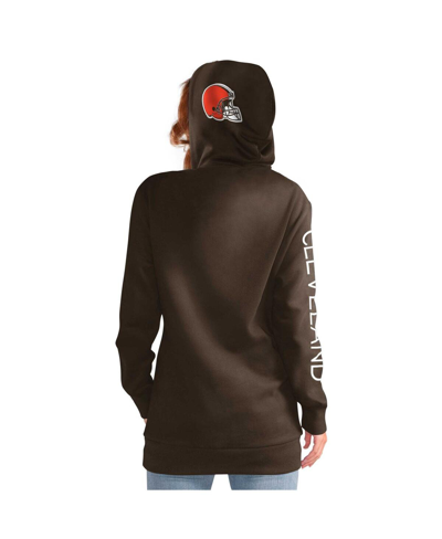 G-iii 4her By Carl Banks Brown Cleveland Browns Extra Inning Pullover Hoodie In Brown