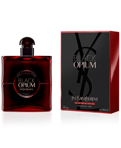 Shop Saint Laurent Black Opium Eau De Parfum Over Red, 3 Oz. In No Color