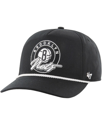 Shop 47 Brand Men's ' Black Brooklyn Nets Ring Tone Hitch Snapback Hat